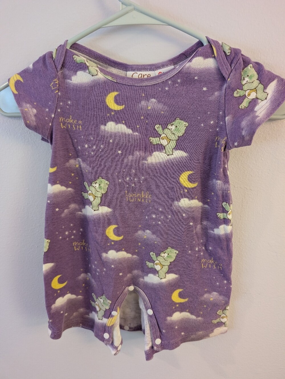 Purple Care Bears 'Make a Wish' Baby Romper 12-18M